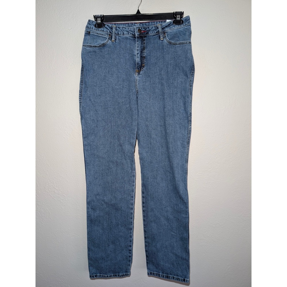 Wrangler‎ Straight Leg Jeans Womens 11x34 Blue High Rise Stretch Denim Cowgirl